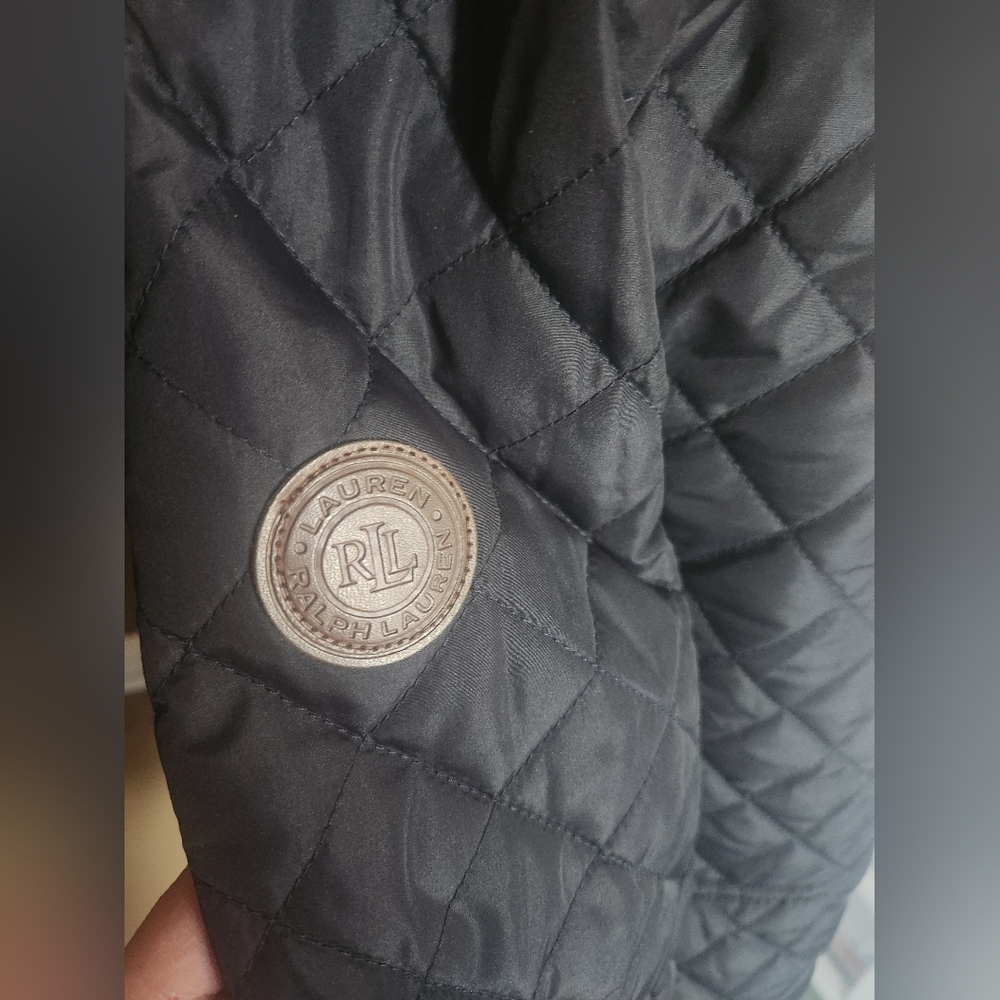 NWT Ralph Lauren Navy Quilted Coat Ladies Large - Picture 5 of 10